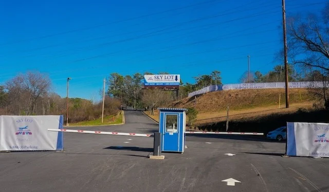 Entrance to Skylot Parking near Atlanta airport for SkyPass members