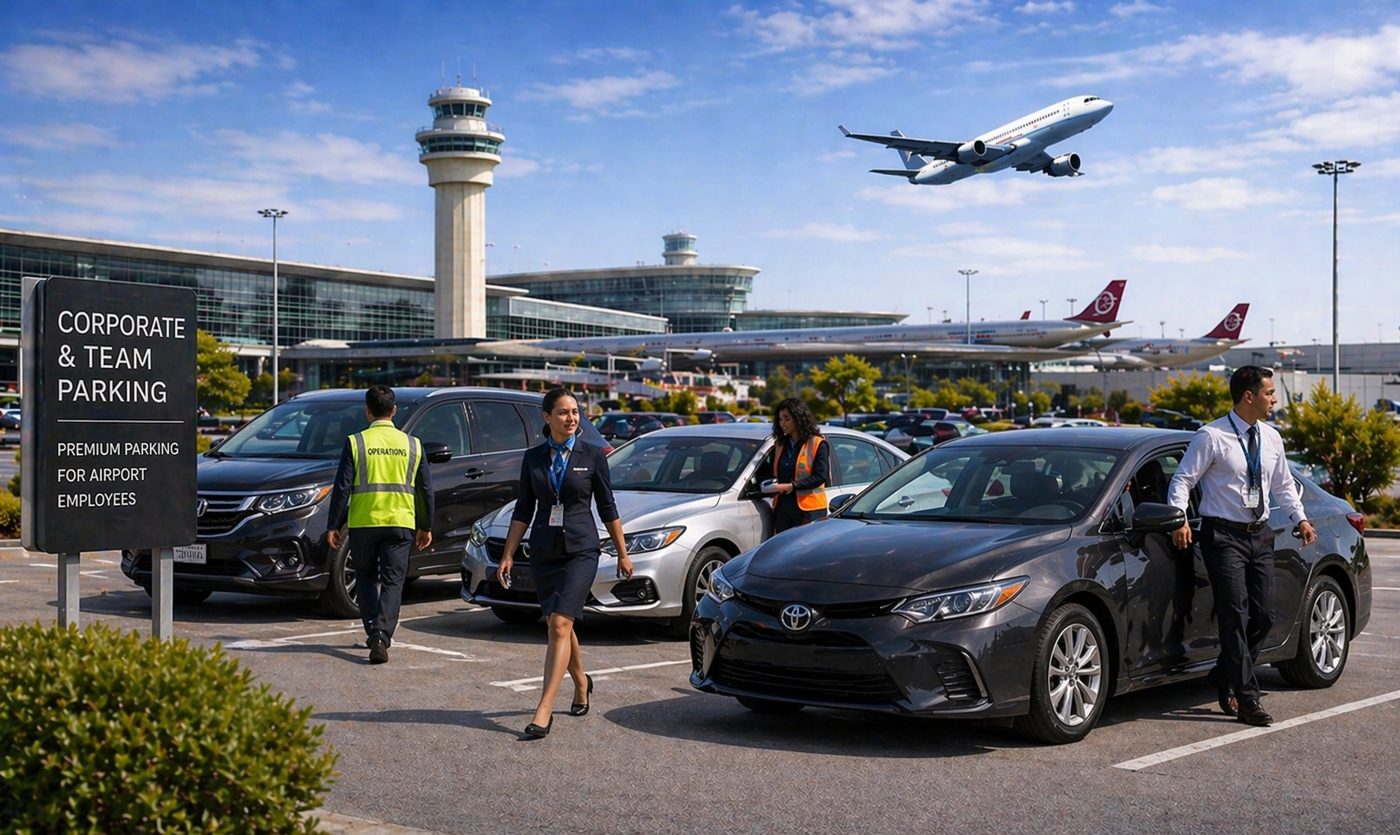Airport employees parking at Skylot Parking near Atlanta airport